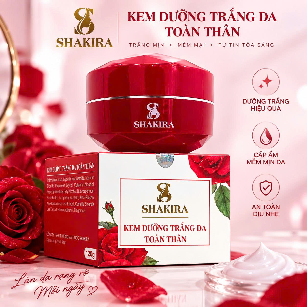 Kem Dưỡng Trắng Da Toàn Thân Shakira Đăng Dương (120g)